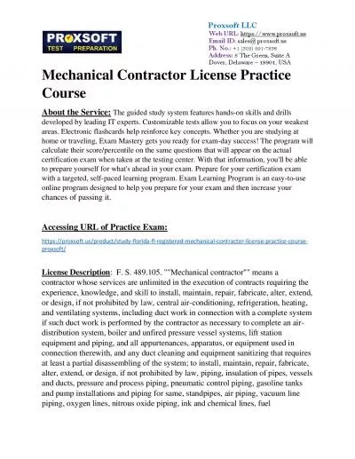 Quality Florida (FL) Registered Mechanical Contractor License Practice Course