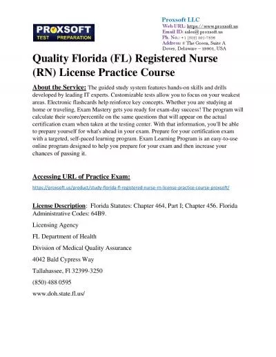 Quality Florida (FL) Registered Nurse (RN) License Practice Course