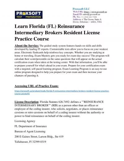 Learn Florida (FL) Reinsurance Intermediary Brokers Resident License Practice Course