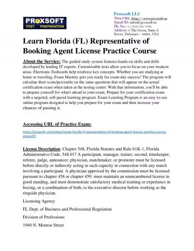 Learn Florida (FL) Representative of Booking Agent License Practice Course