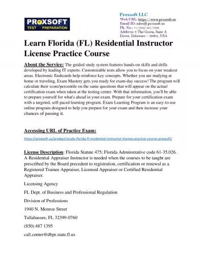 Learn Florida (FL) Residential Instructor License Practice Course