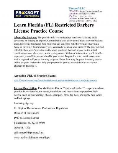 Learn Florida (FL) Restricted Barbers License Practice Course