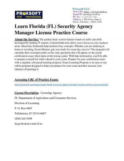 Learn Florida (FL) Security Agency Manager License Practice Course