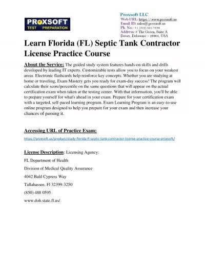 Learn Florida (FL) Septic Tank Contractor License Practice Course