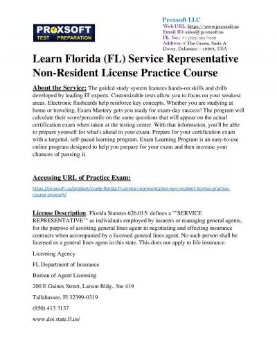 Learn Florida (FL) Service Representative Non-Resident License Practice Course