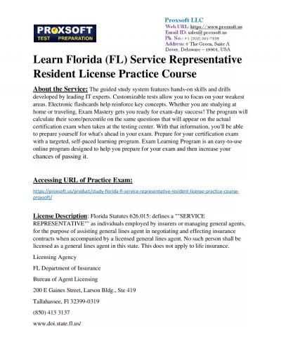 Learn Florida (FL) Service Representative Resident License Practice Course