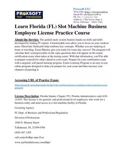 Learn Florida (FL) Slot Machine Business Employee License Practice Course