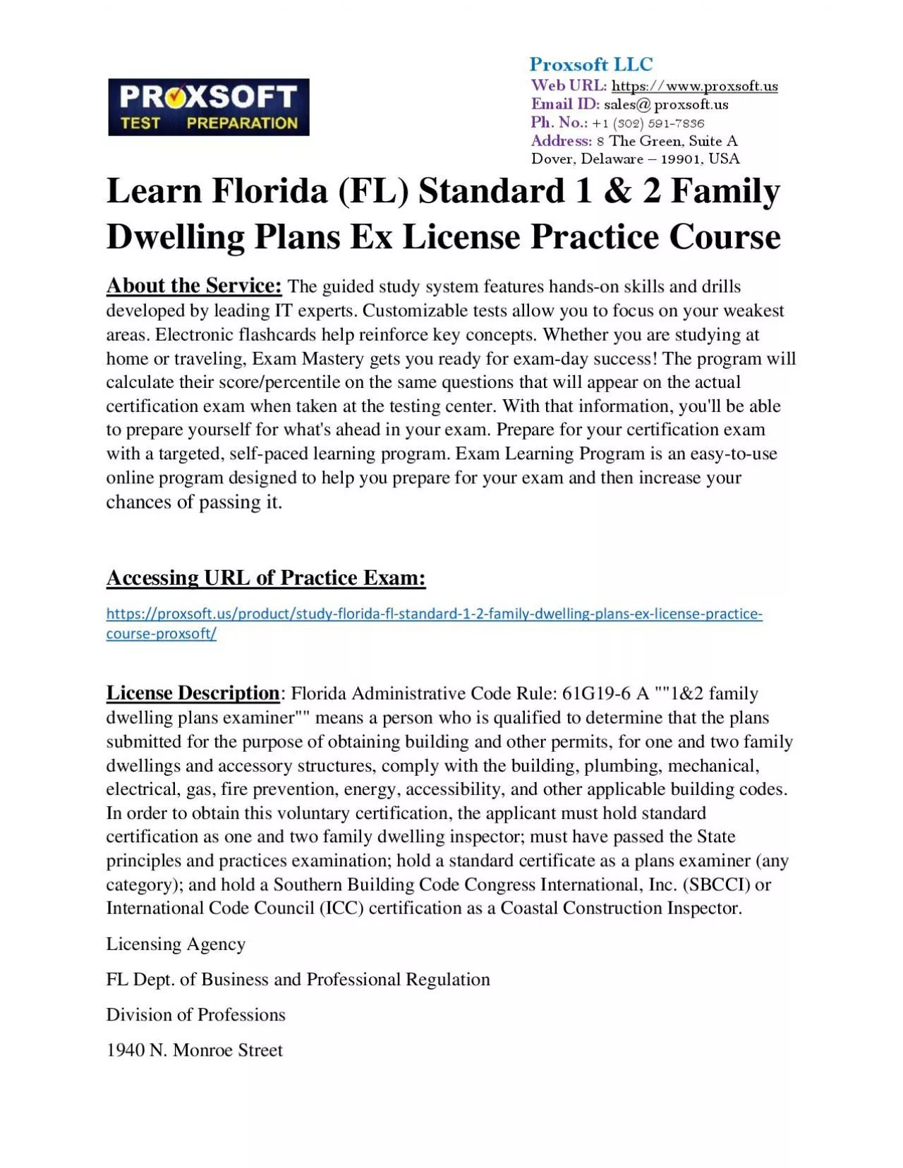 PDF-Learn Florida (FL) Standard 1 & 2 Family Dwelling Plans Ex License Practice Course