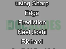 PSF Estimation using Sharp Edge Prediction Neel Joshi Richard Szeliski David J