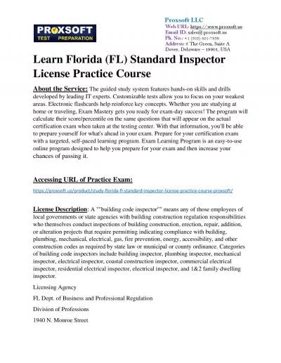 Learn Florida (FL) Standard Inspector License Practice Course