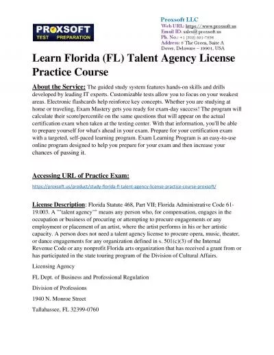 Learn Florida (FL) Talent Agency License Practice Course