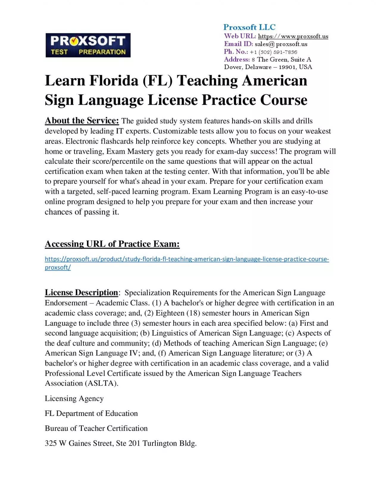 PDF-Learn Florida (FL) Teaching American Sign Language License Practice Course