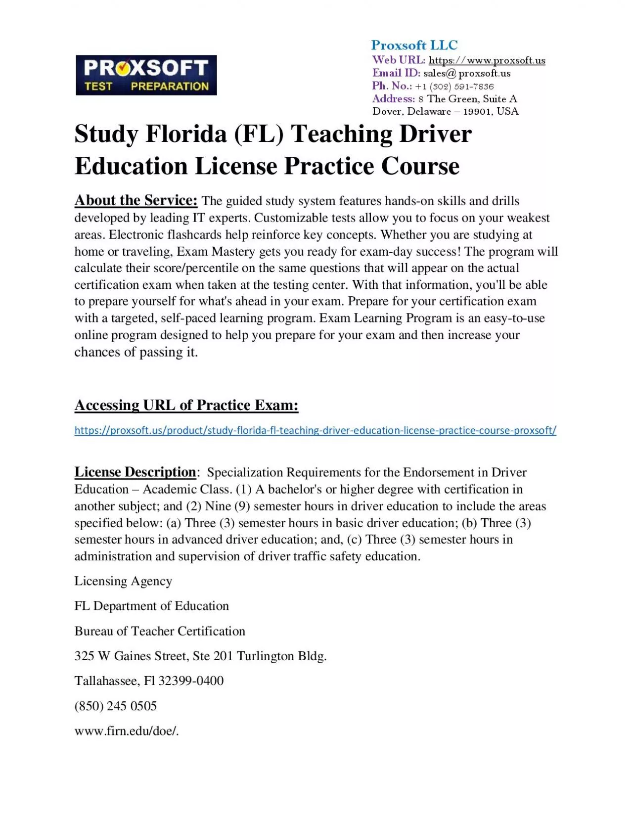 PDF-Study Florida (FL) Teaching Driver Education License Practice Course