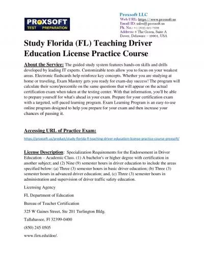 Study Florida (FL) Teaching Driver Education License Practice Course