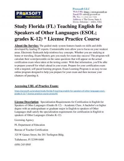 Study Florida (FL) Teaching English for Speakers of Other Languages (ESOL; grades K-12)