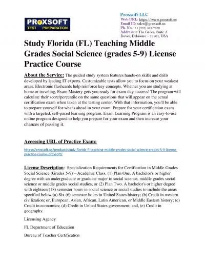 Study Florida (FL) Teaching Middle Grades Social Science (grades 5-9) License Practice Course