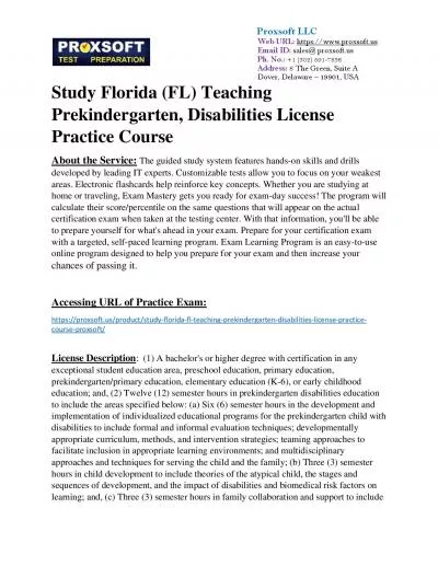 Study Florida (FL) Teaching Prekindergarten, Disabilities License Practice Course