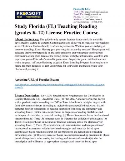 Study Florida (FL) Teaching Reading (grades K-12) License Practice Course