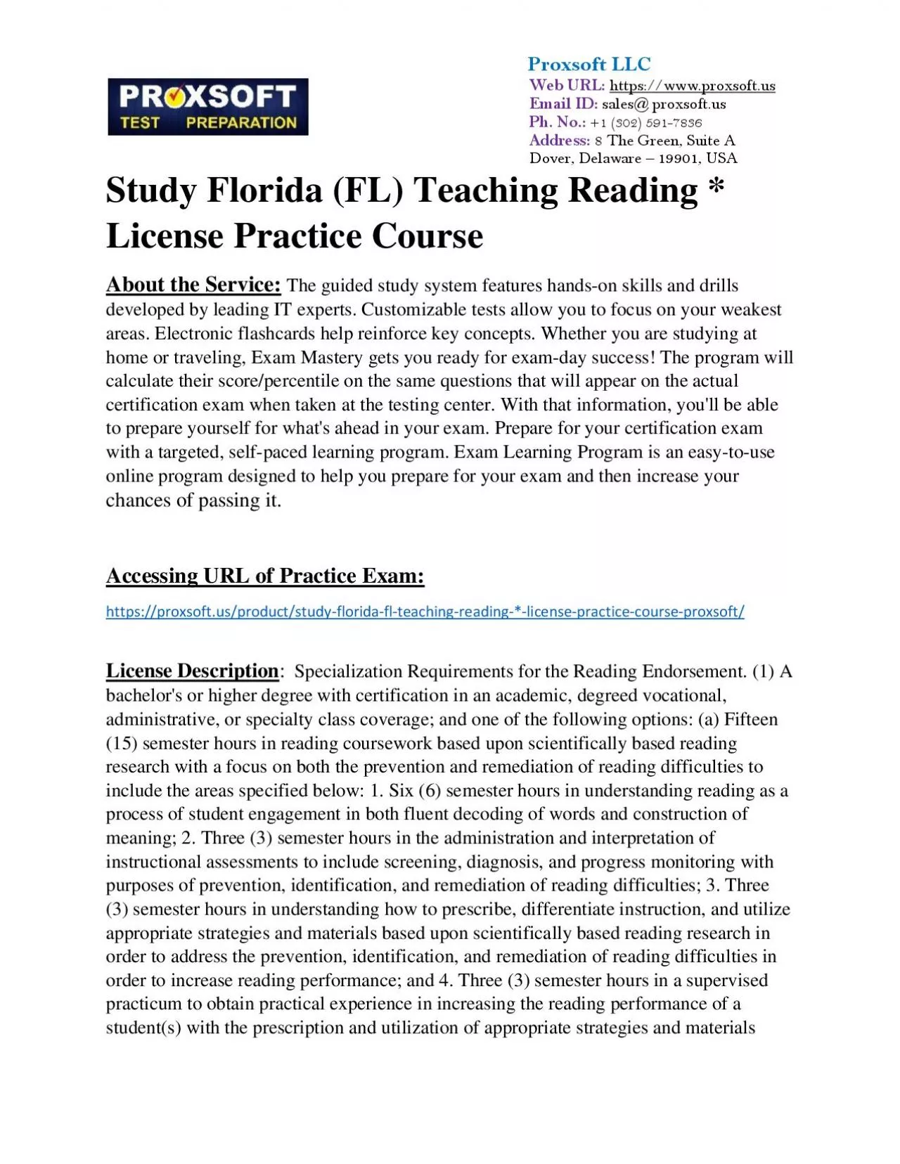 PDF-Study Florida (FL) Teaching Reading * License Practice Course