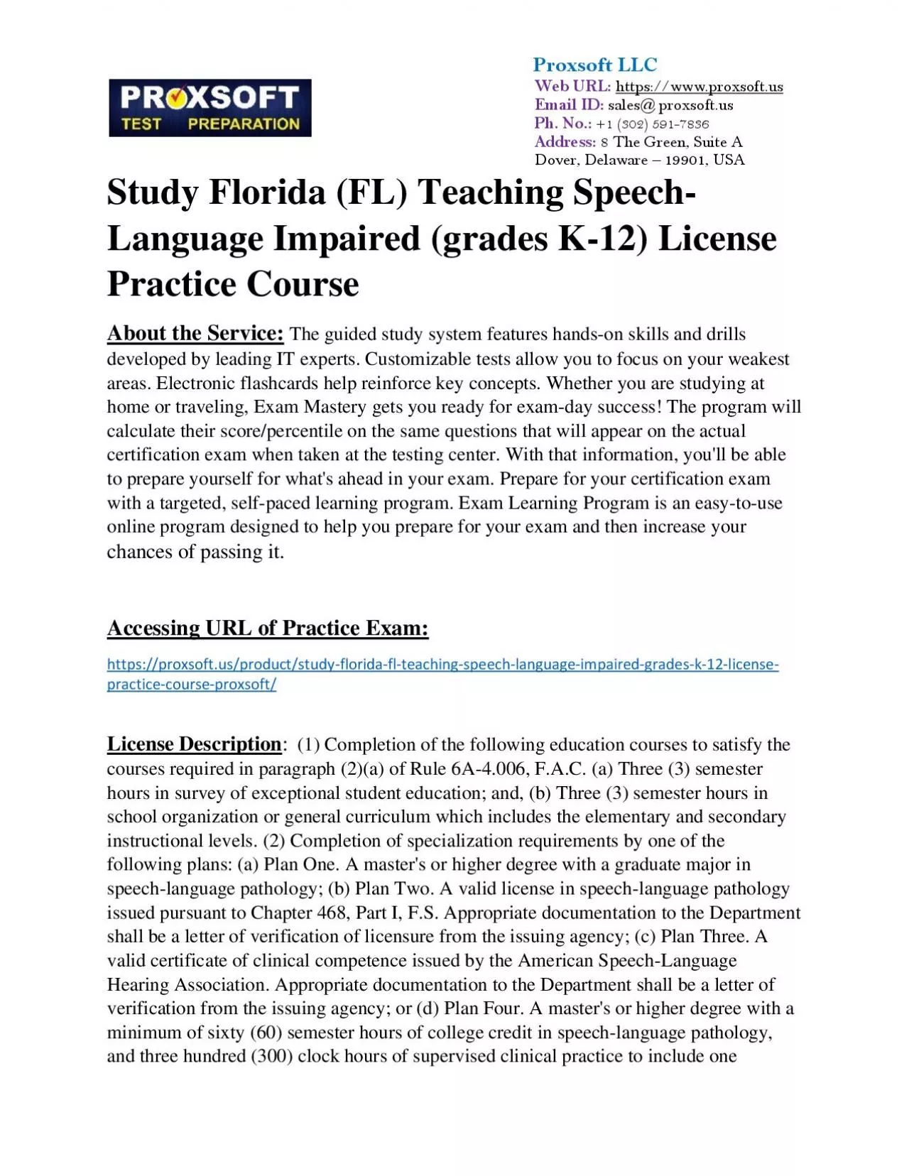 PDF-Study Florida (FL) Teaching Speech-Language Impaired (grades K-12) License Practice Course