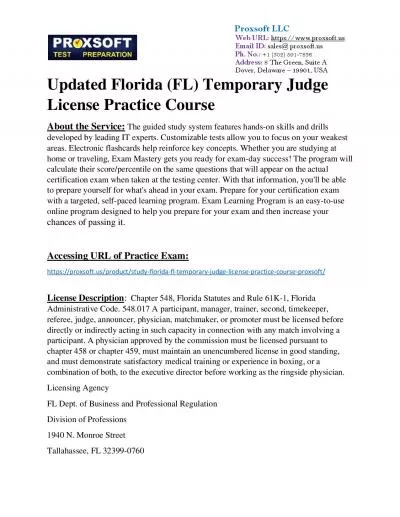 Updated Florida (FL) Temporary Judge License Practice Course