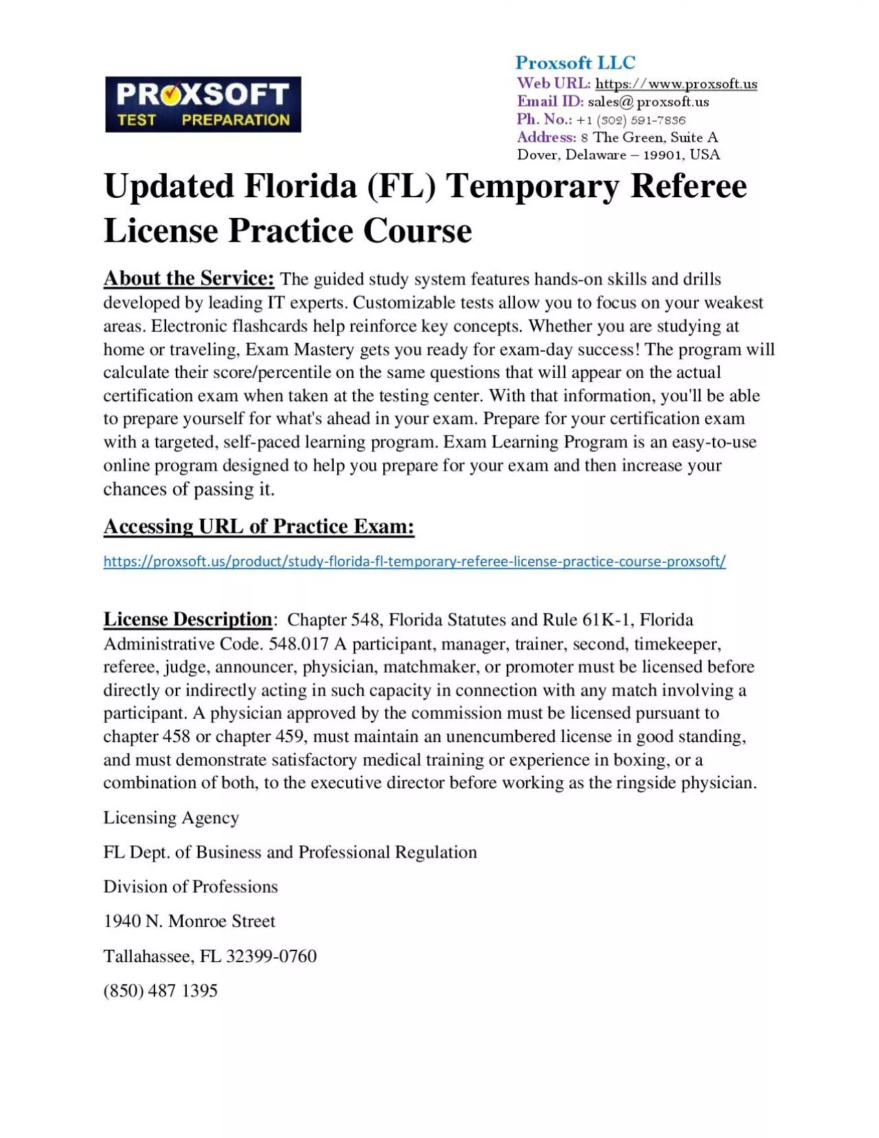 PDF-Updated Florida (FL) Temporary Referee License Practice Course