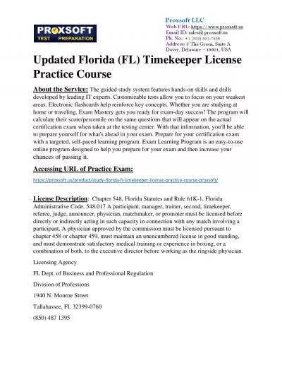 Updated Florida (FL) Timekeeper License Practice Course