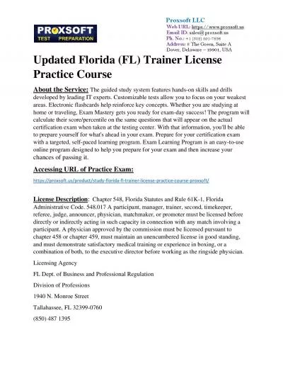 Updated Florida (FL) Trainer License Practice Course