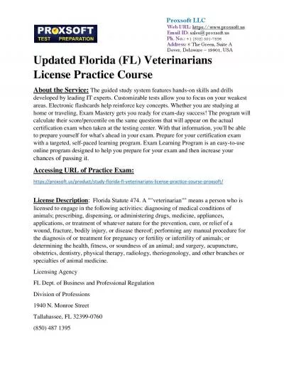 Updated Florida (FL) Veterinarians License Practice Course