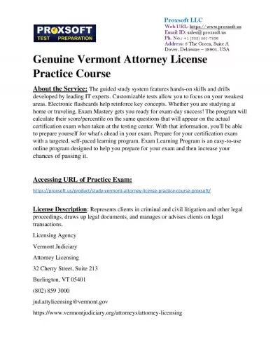 Genuine Vermont Attorney License Practice Course