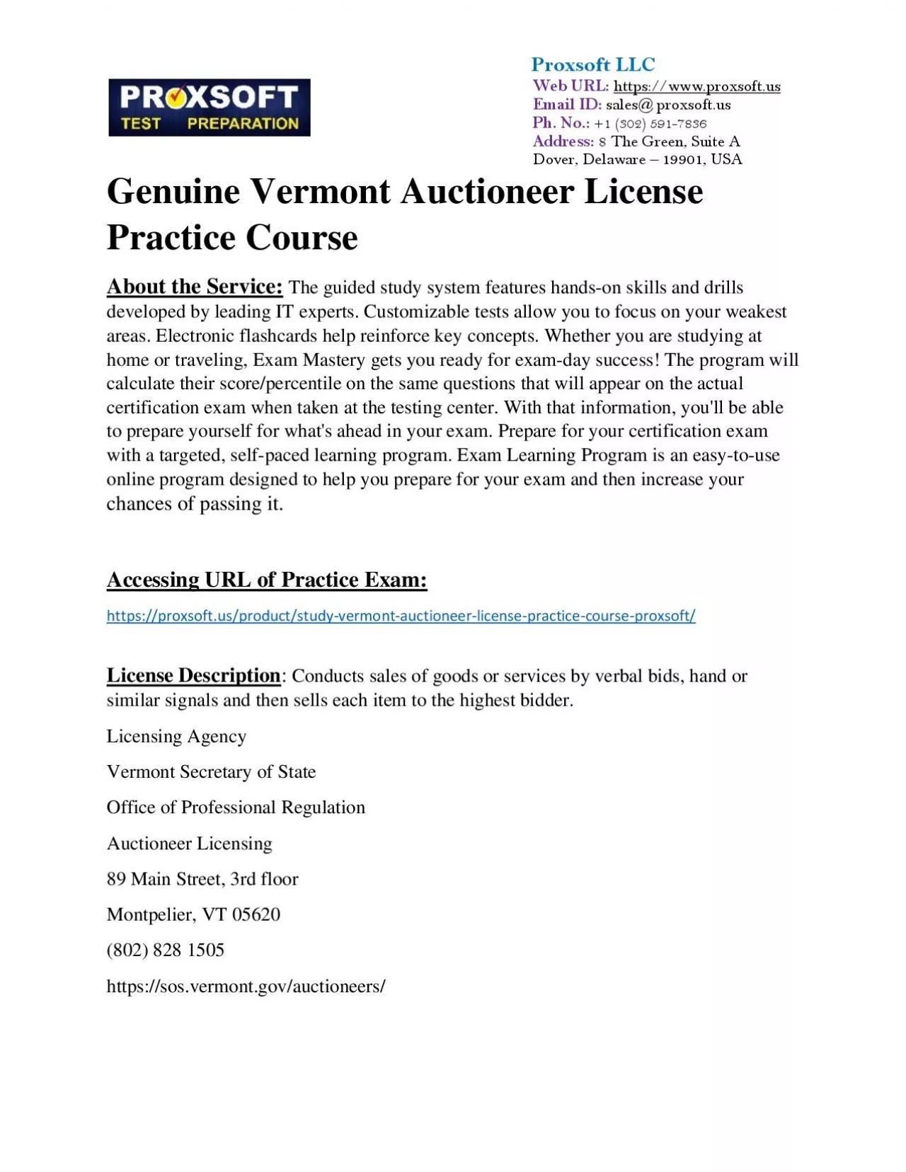 PDF-Genuine Vermont Auctioneer License Practice Course