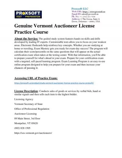 Genuine Vermont Auctioneer License Practice Course