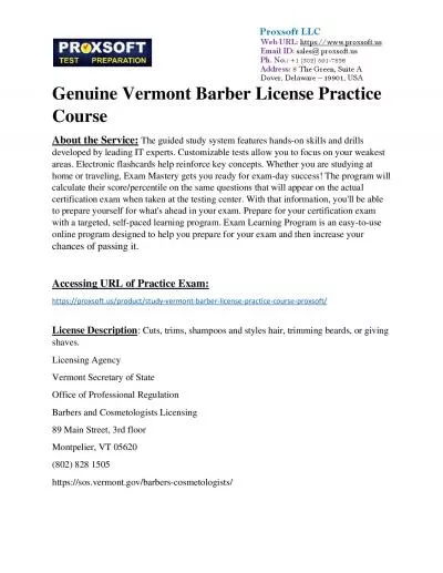 Genuine Vermont Barber License Practice Course