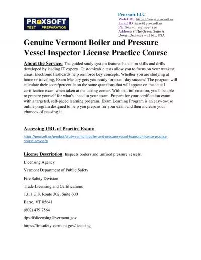 Genuine Vermont Boiler and Pressure Vessel Inspector License Practice Course