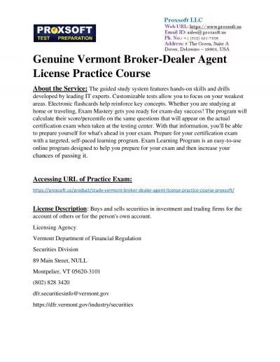 Genuine Vermont Broker-Dealer Agent License Practice Course