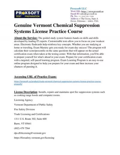 Genuine Vermont Chemical Suppression Systems License Practice Course