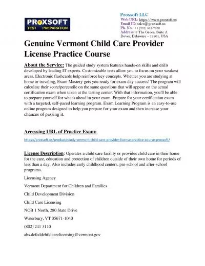 Genuine Vermont Child Care Provider License Practice Course