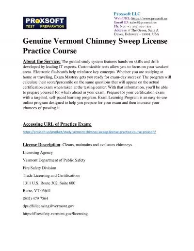 Genuine Vermont Chimney Sweep License Practice Course