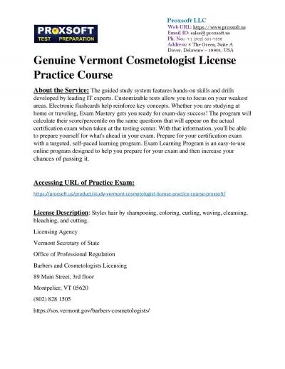 Genuine Vermont Cosmetologist License Practice Course