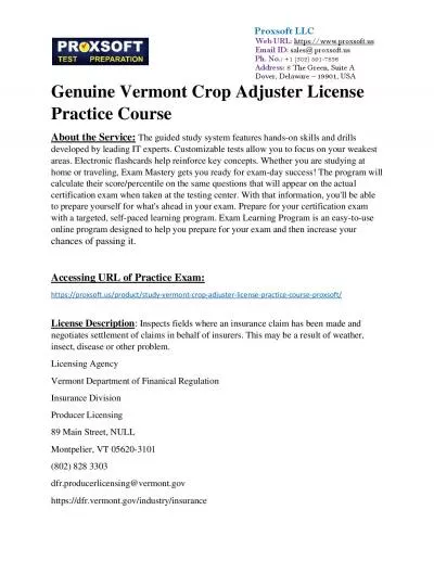 Genuine Vermont Crop Adjuster License Practice Course