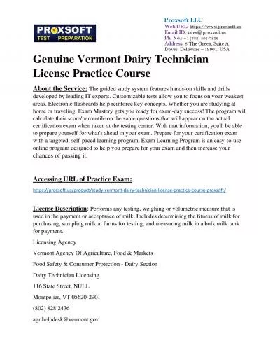 Genuine Vermont Dairy Technician License Practice Course