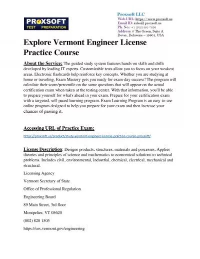 Explore Vermont Engineer License Practice Course