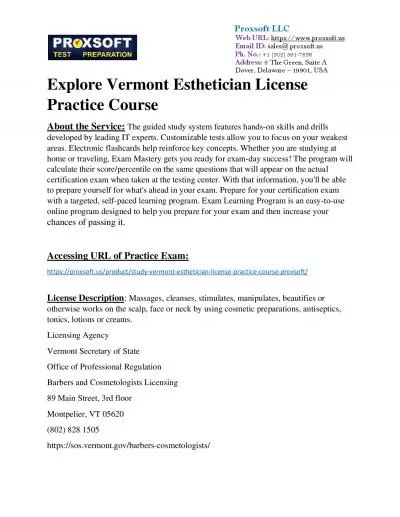 Explore Vermont Esthetician License Practice Course