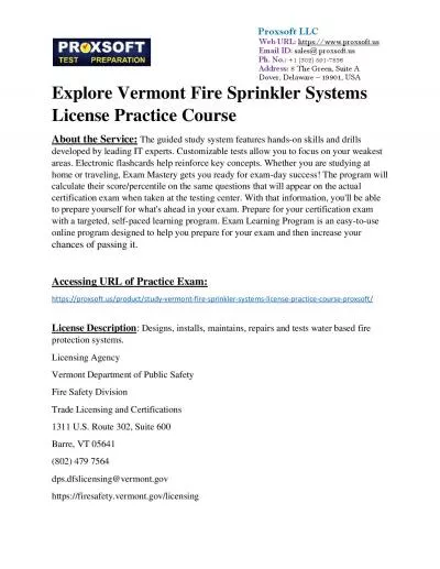 Explore Vermont Fire Sprinkler Systems License Practice Course