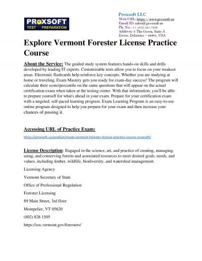 Explore Vermont Forester License Practice Course