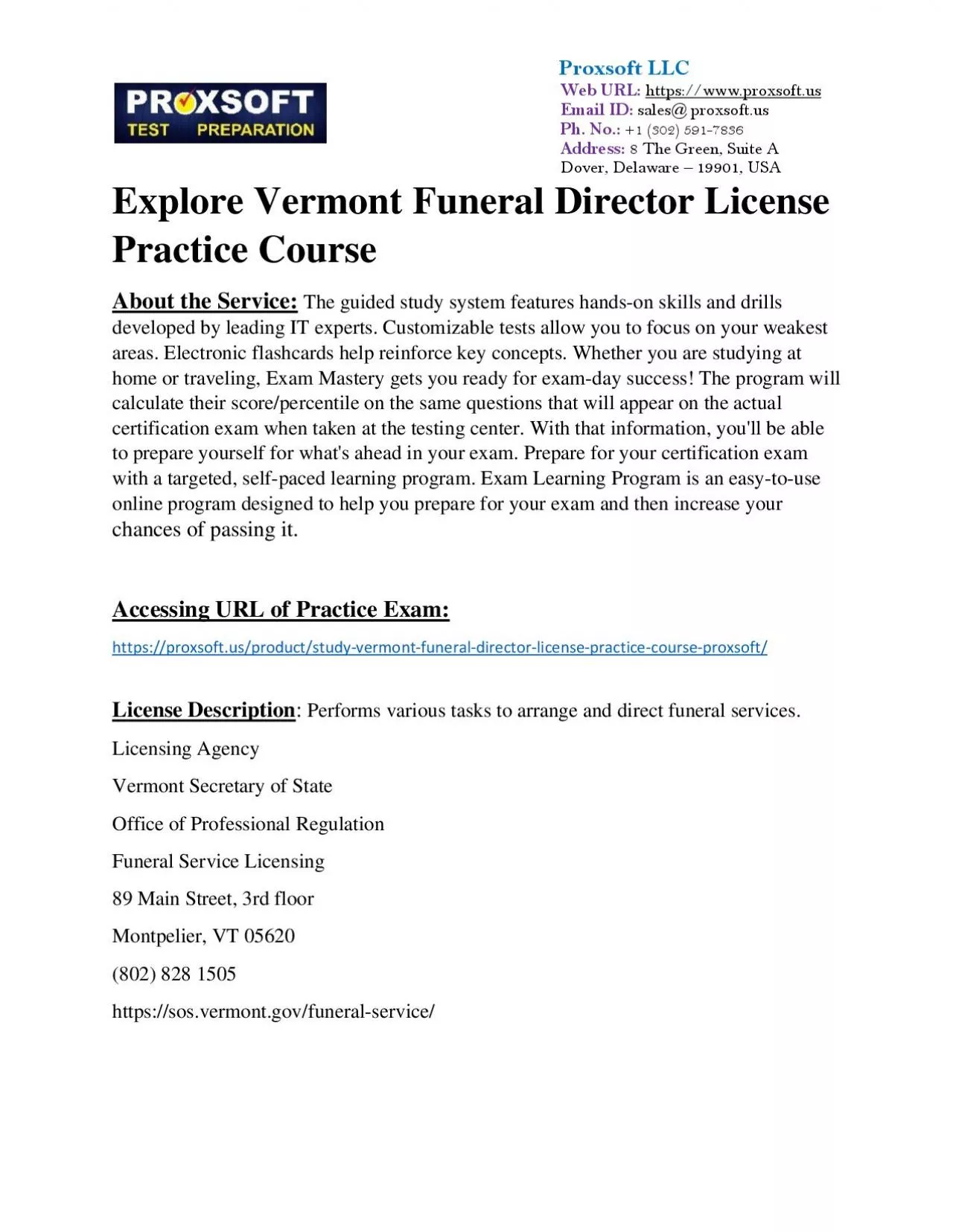 PDF-Explore Vermont Funeral Director License Practice Course