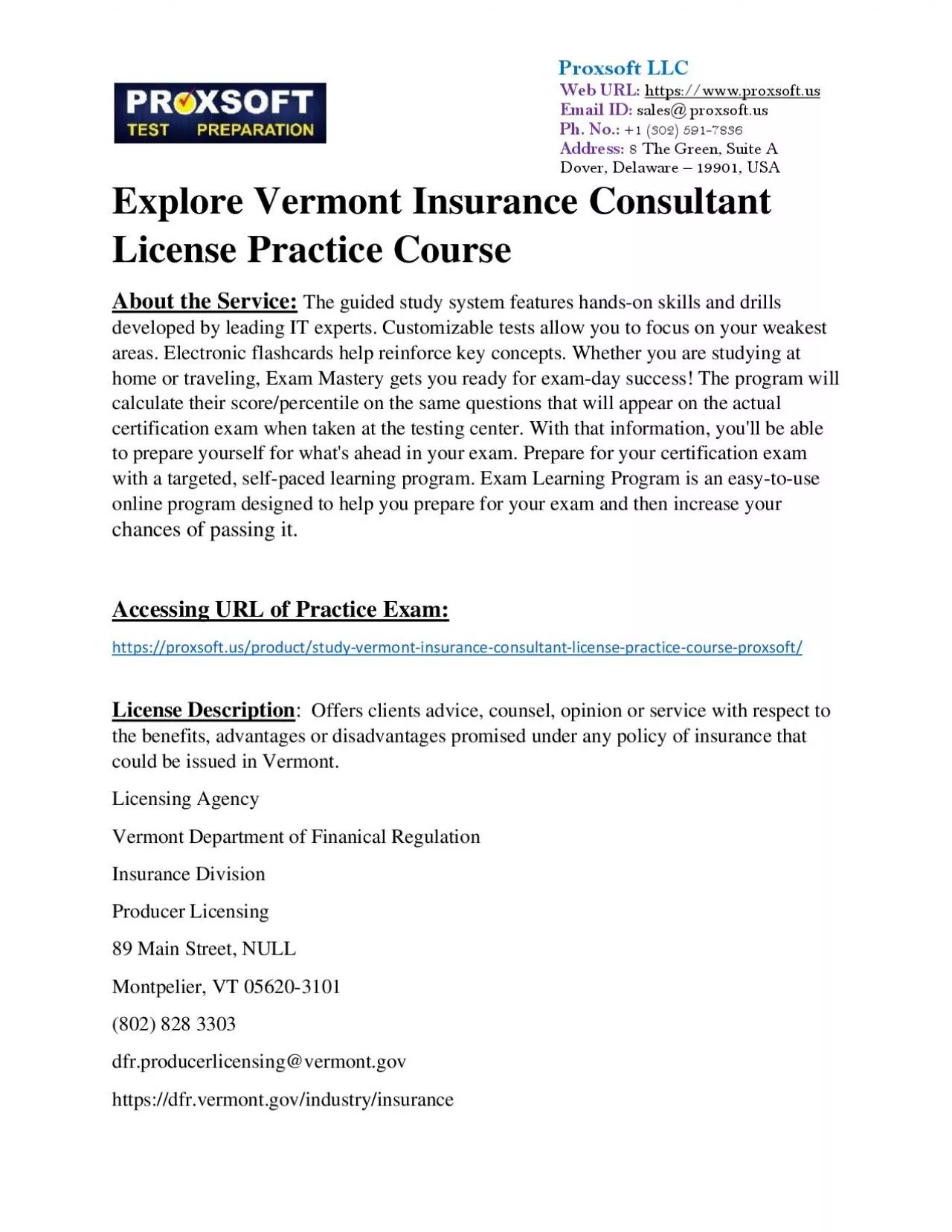 PDF-Explore Vermont Insurance Consultant License Practice Course