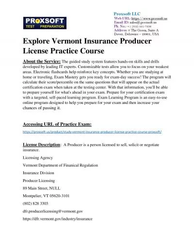 Explore Vermont Insurance Producer License Practice Course