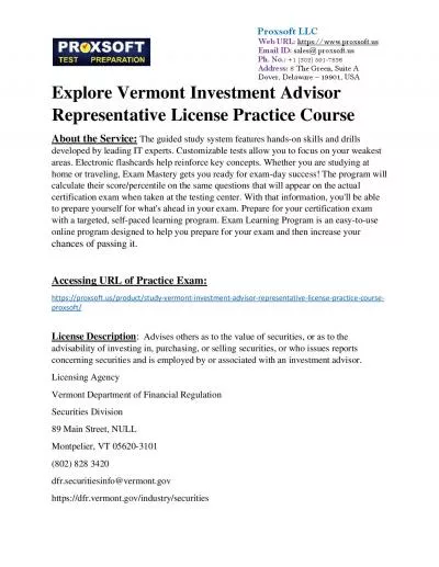 Explore Vermont Investment Advisor Representative License Practice Course