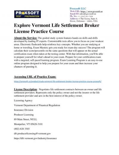 Explore Vermont Life Settlement Broker License Practice Course